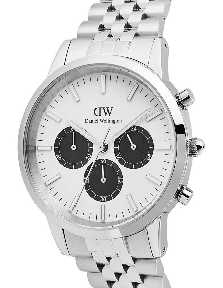 Iconic Chrono Panda Link Watch 42mm in Silver image 3