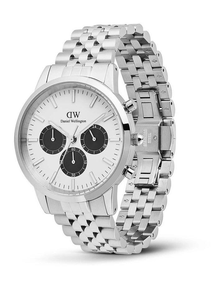 Iconic Chrono Panda Link Watch 42mm in Silver image 4