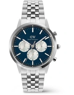 Iconic Chrono Panda Link Watch 42mm in Silver