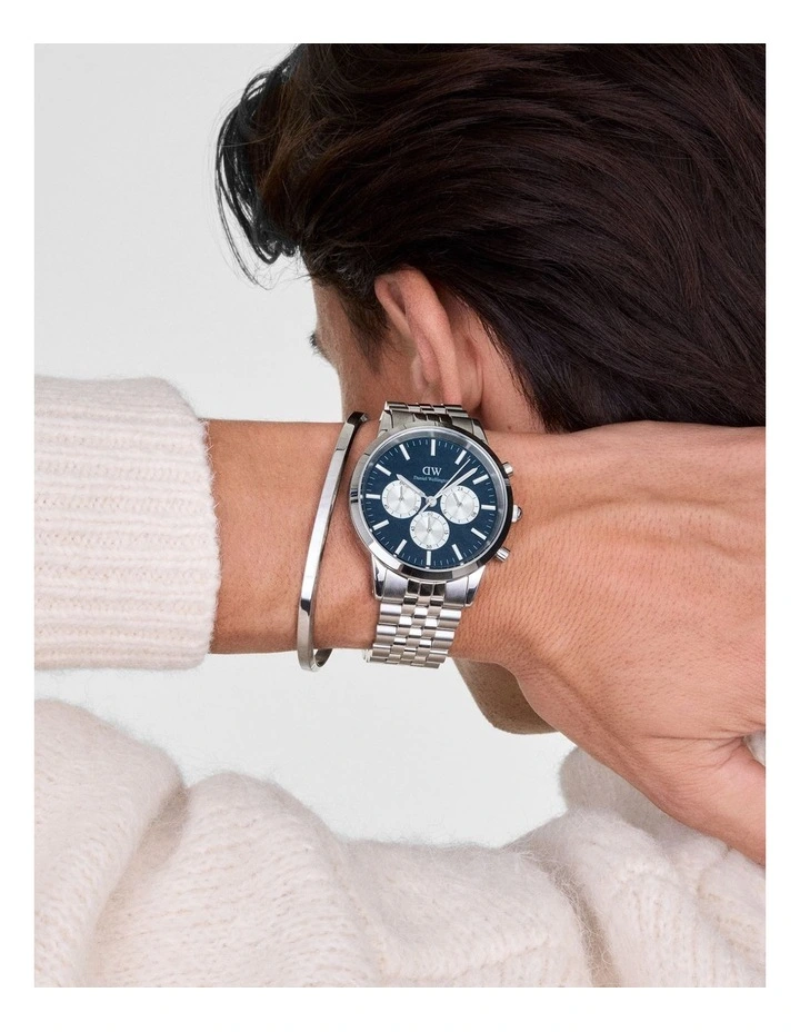 Iconic Chrono Panda Link Watch 42mm in Silver image 2