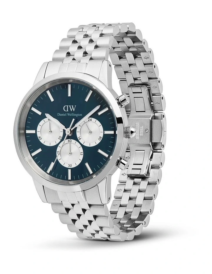 Iconic Chrono Panda Link Watch 42mm in Silver image 4