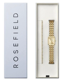 Octagon XS Champagne Watch and Bracelet Giftset in Gold