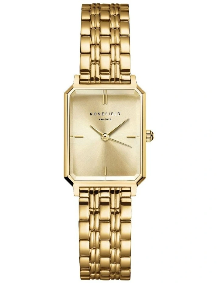 Octagon XS Champagne Watch and Bracelet Giftset in Gold image 4