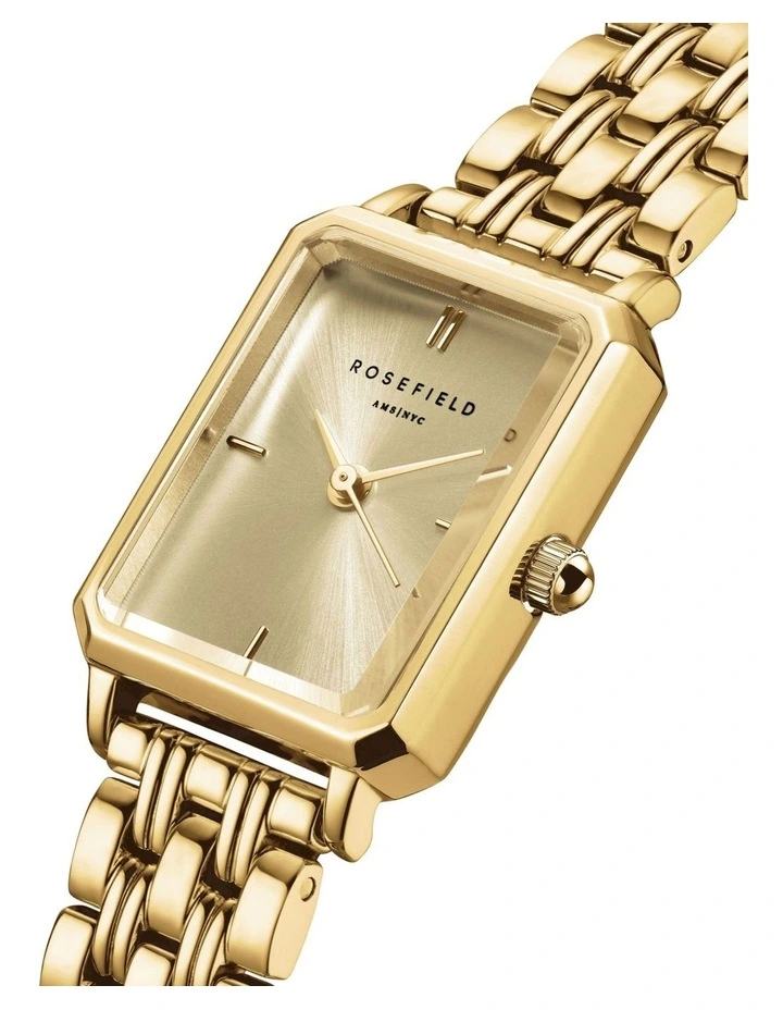 Octagon XS Champagne Watch and Bracelet Giftset in Gold image 5