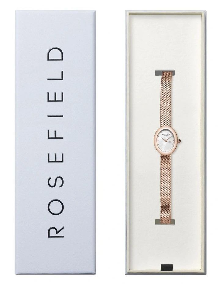 Mini Oval Watch 18mm MWRMR-M07 in White/Rose Gold-Tone image 5