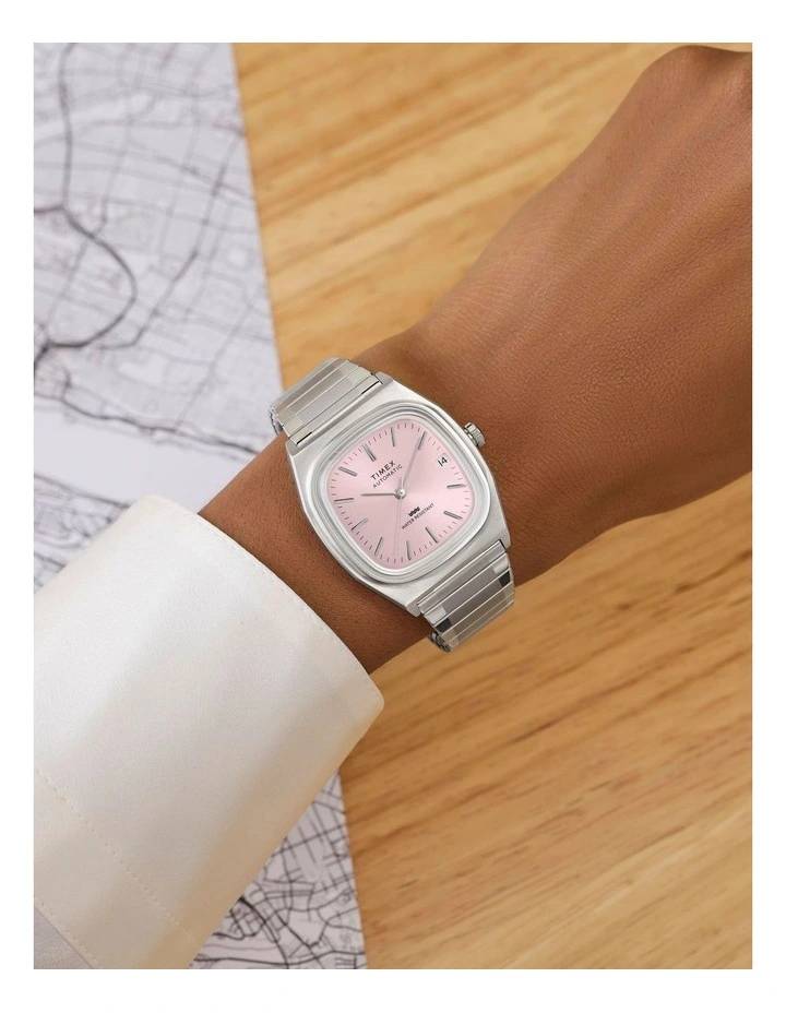 Automatic 1983 E Line Stainless Steel Expansion Band Watch 34mm in Silver image 2