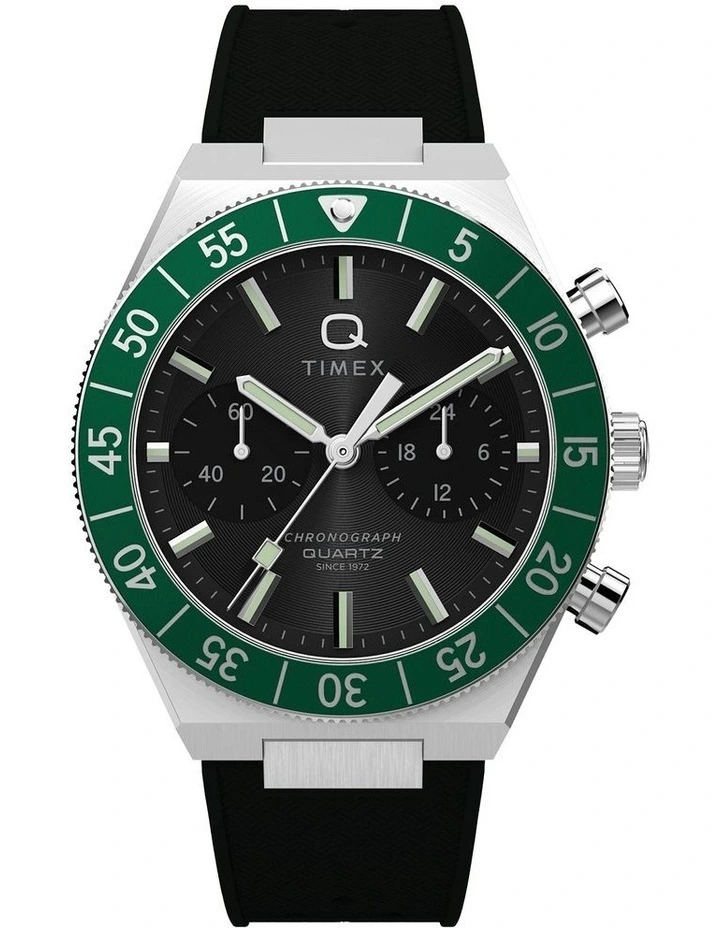 Continental Chronograph Synthetic Rubber Strap Watch 40mm in Black image 1