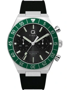 Continental Chronograph Synthetic Rubber Strap Watch 40mm in Black