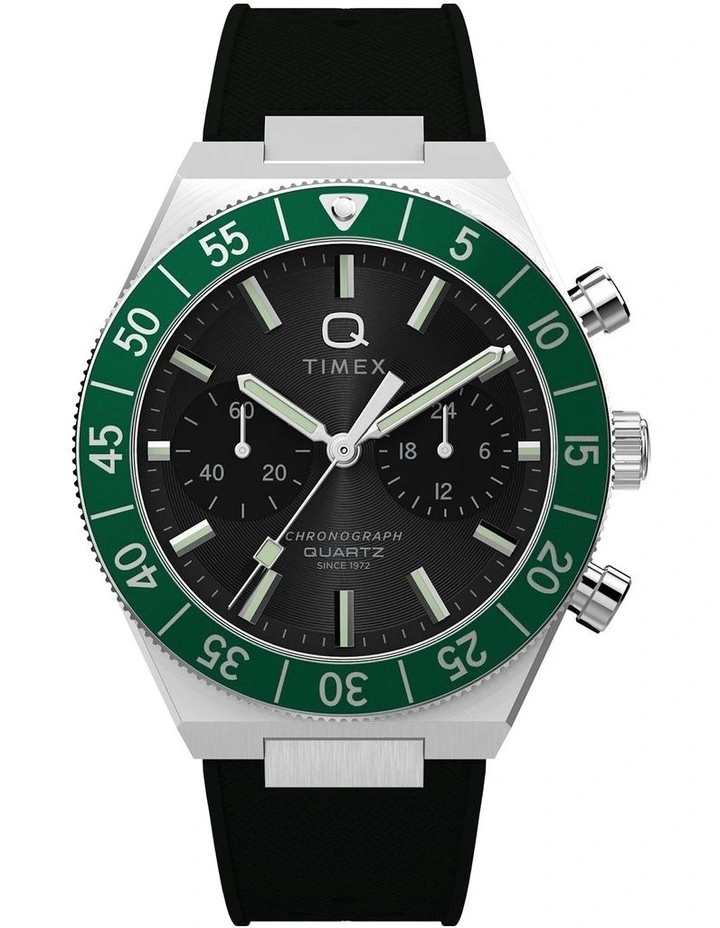 Continental Chronograph Synthetic Rubber Strap Watch 40mm in Black image 1