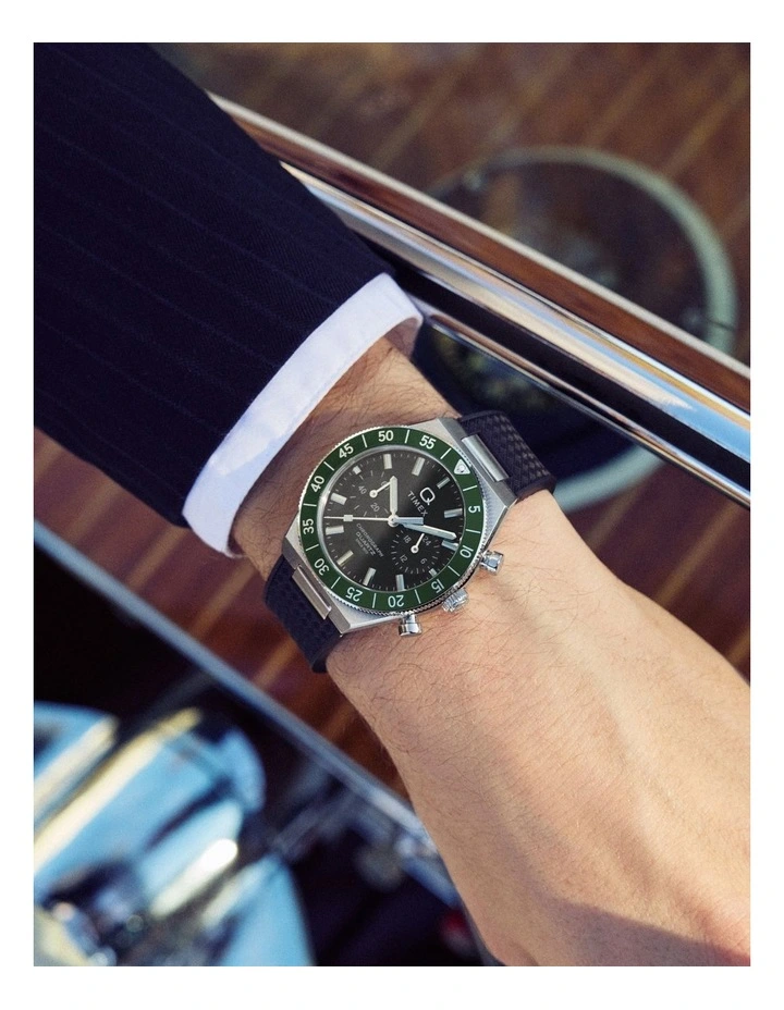 Continental Chronograph Synthetic Rubber Strap Watch 40mm in Black image 2