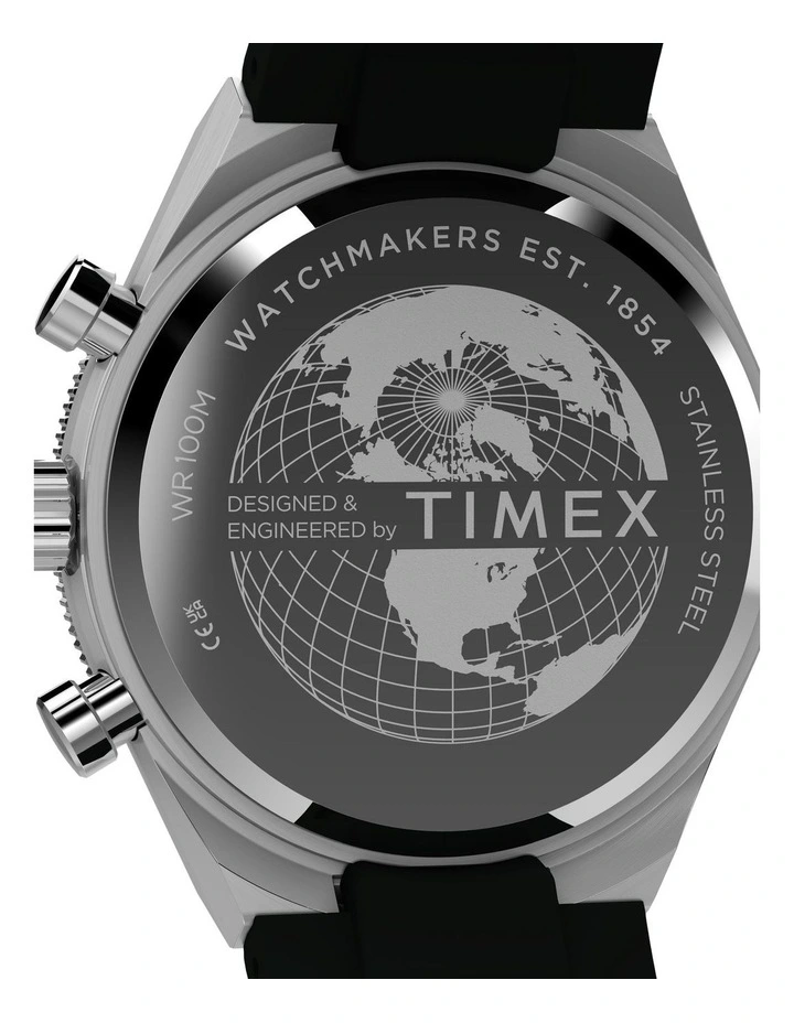 Continental Chronograph Synthetic Rubber Strap Watch 40mm in Black image 4