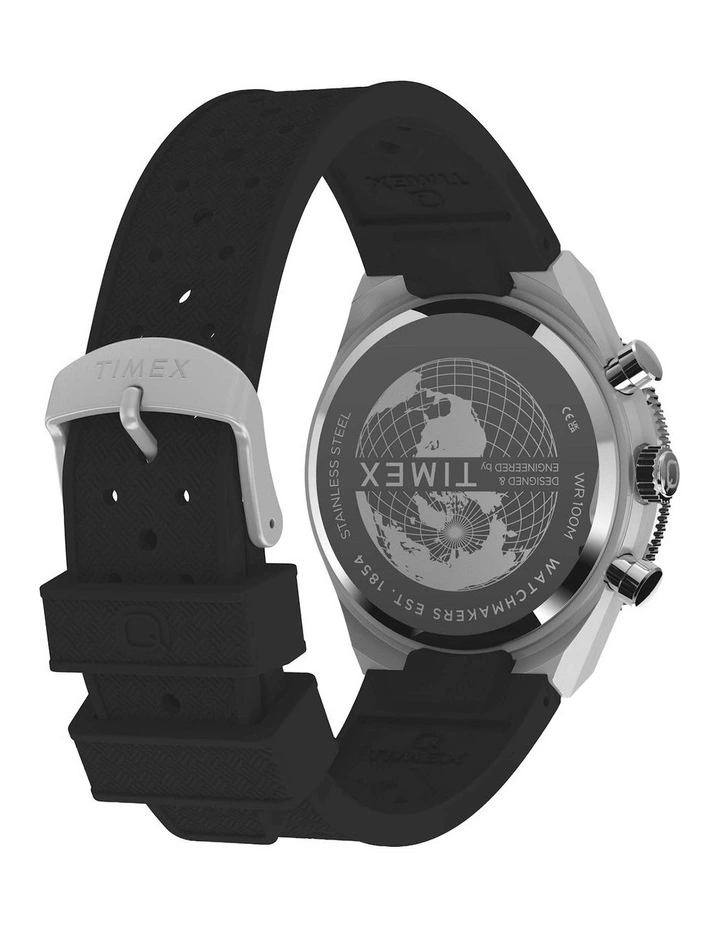 Continental Chronograph Synthetic Rubber Strap Watch 40mm in Black image 5