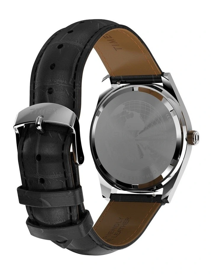 Vega 1978 Reissue Leather Strap Watch 38mm in Black image 5