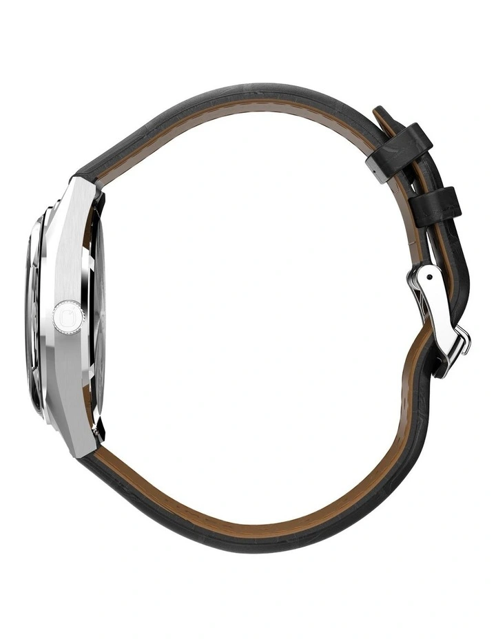 Vega 1978 Reissue Leather Strap Watch 38mm in Black image 6