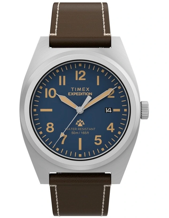 Expedition Capstone Eco-Friendly Leather Strap Watch 39mm in Brown image 1