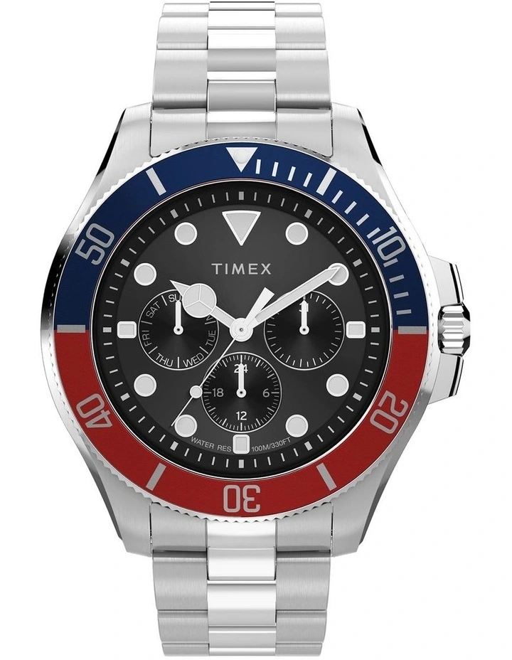 Harborside Coast Multifunction Stainless Steel Bracelet Watch 43mm in Silver image 1