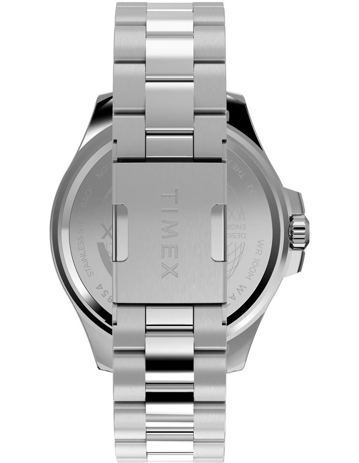 Harborside Coast Multifunction Stainless Steel Bracelet Watch 43mm in Silver image 3