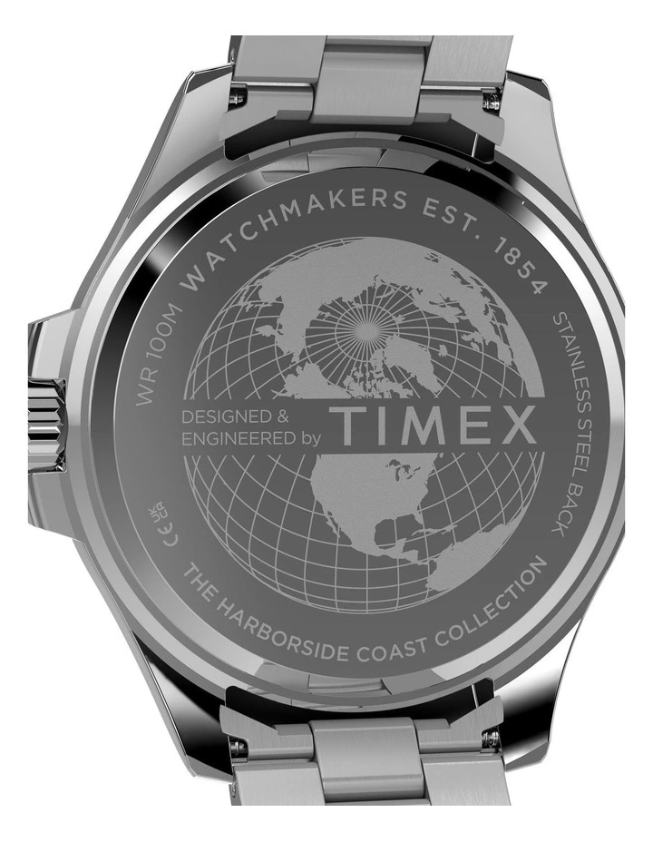 Harborside Coast Multifunction Stainless Steel Bracelet Watch 43mm in Silver image 4