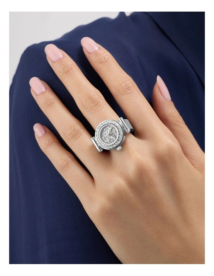 Analogue Ring Watch in Silver-Tone image 6