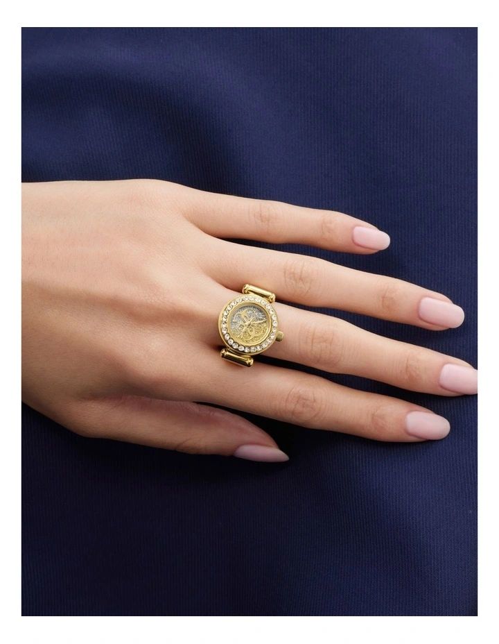 Analogue Ring Watch in Gold-Tone image 5