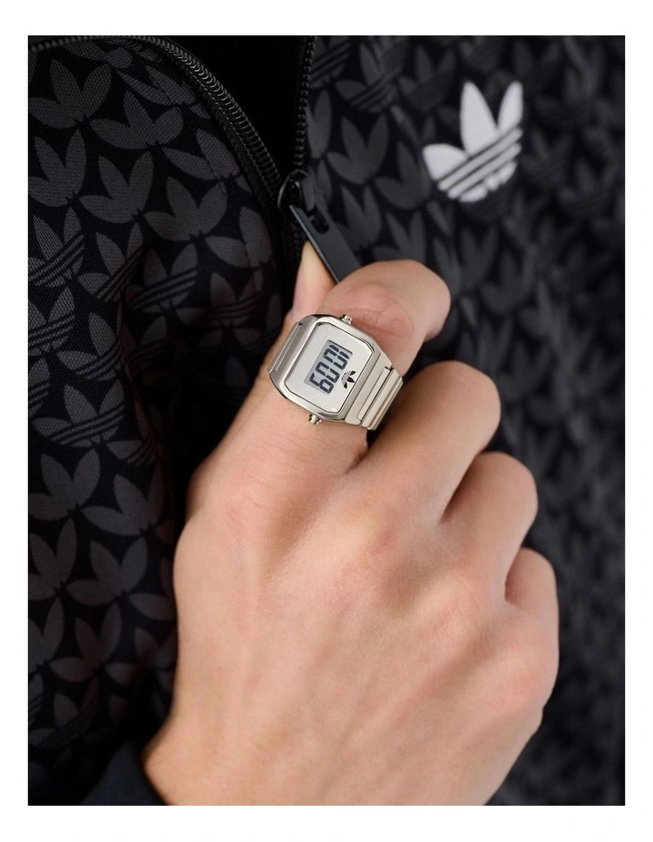 Digital Two Ring Watch AOST26037 in Silver image 2