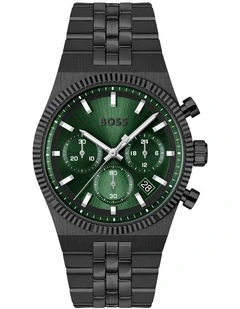 Candor Prime Ionic Plated Black Steel Dial Watch in Green