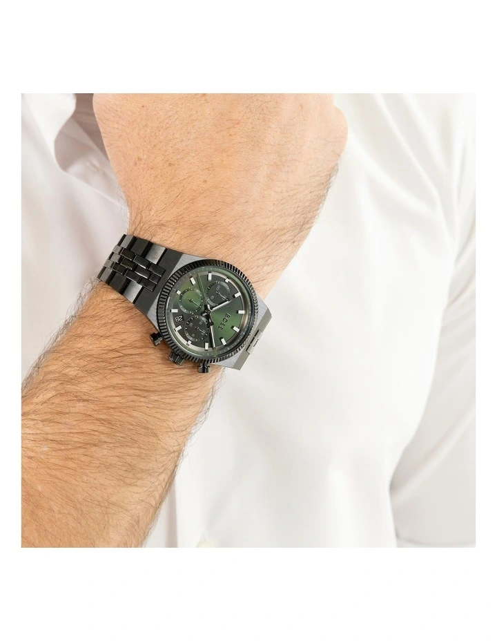 Candor Prime Ionic Plated Black Steel Dial Watch in Green image 4
