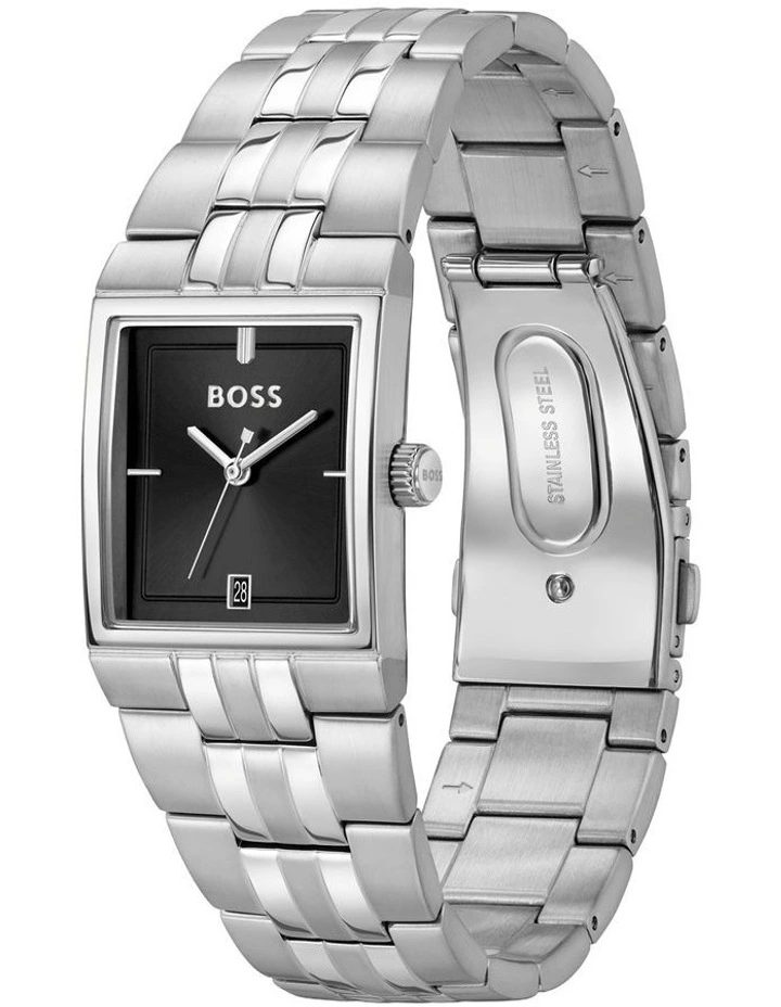 Strivo Stainless Steel Dial Watch in Black image 2