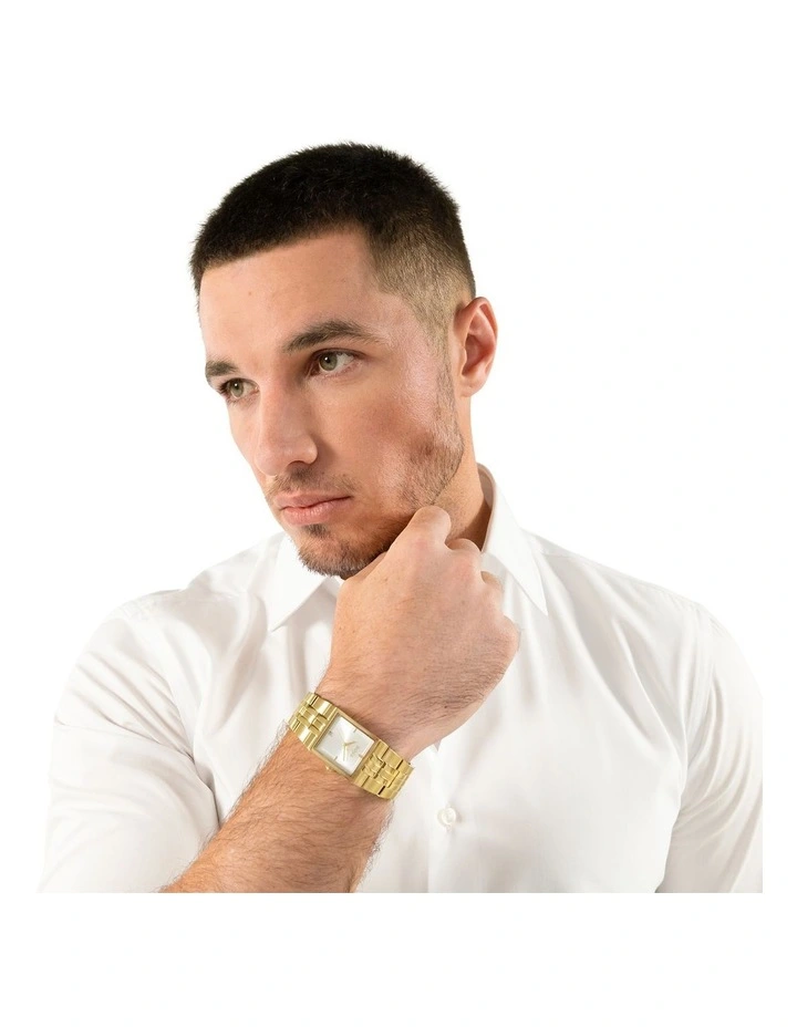 Strivo Iconic Plated Thin Watch in Gold image 4