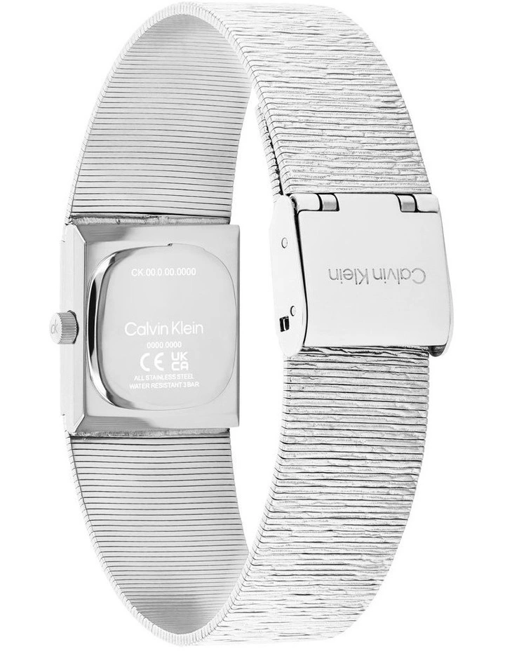 Sophisticated Square Stainless Steel Dial Watch in Silver image 3