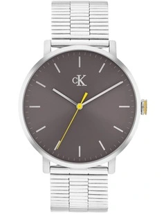 Real Stainless Steel Dial Watch in Dark Grey