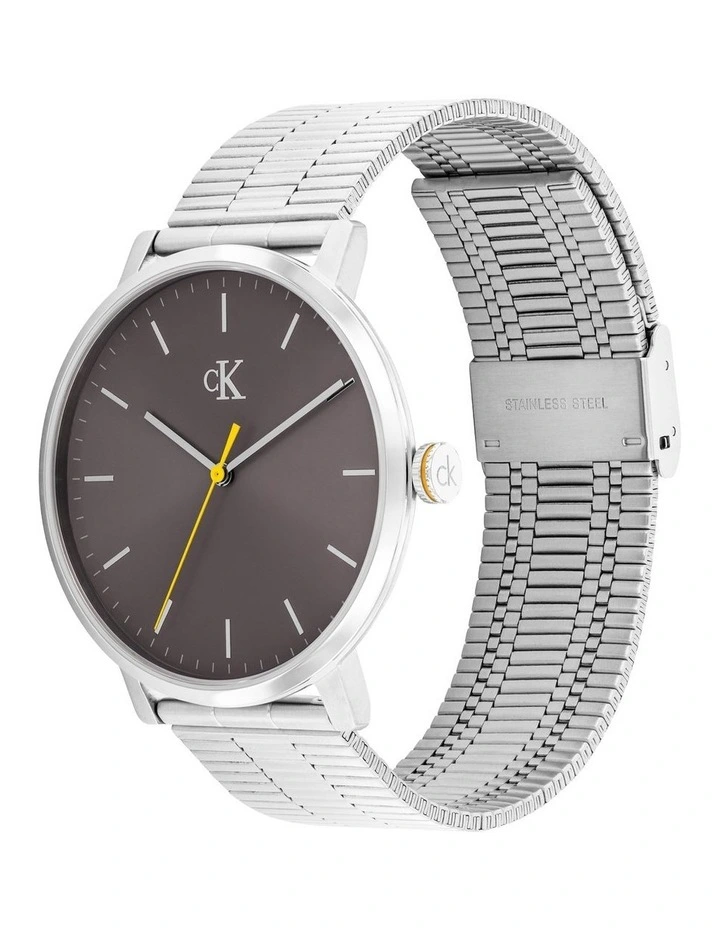 Real Stainless Steel Dial Watch in Dark Grey image 2