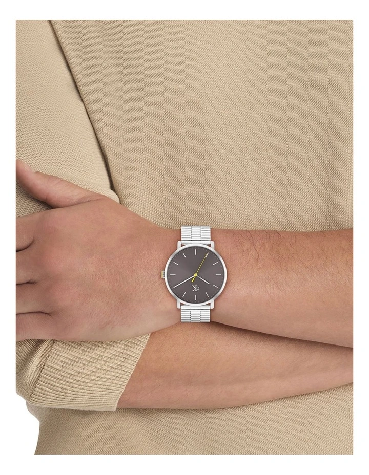 Real Stainless Steel Dial Watch in Dark Grey image 4