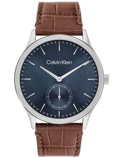 Tailored Leather Dial Watch in Blue