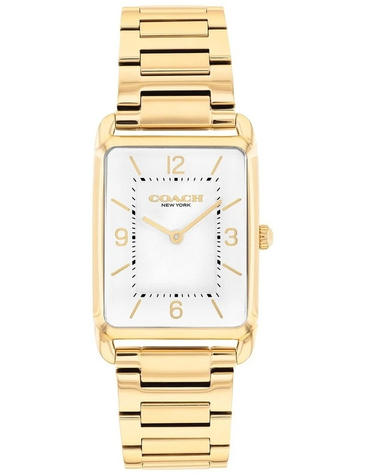 Elliot Ionic Plated Thin Steel Silver Dial Watch in White Gold image 1