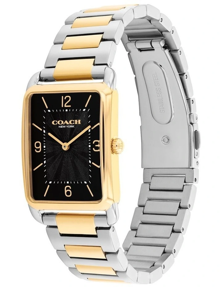 Elliot Stainless Steel & Ionic Plated Thin Steel Dial Watch in Black image 2