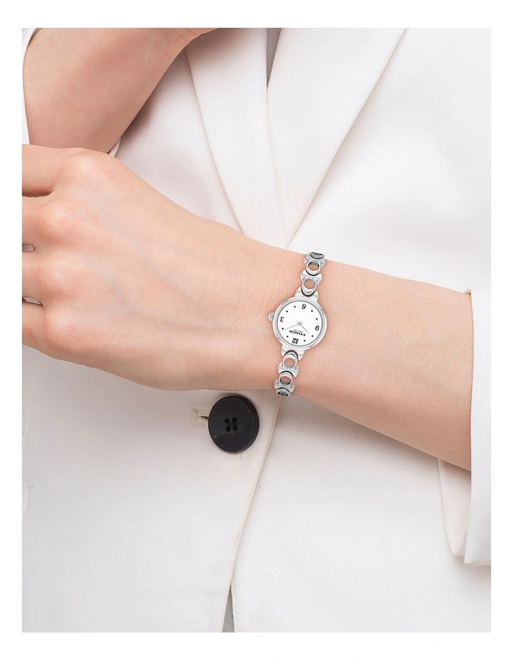 Iris Stainless Steel Dial Watch in White image 4
