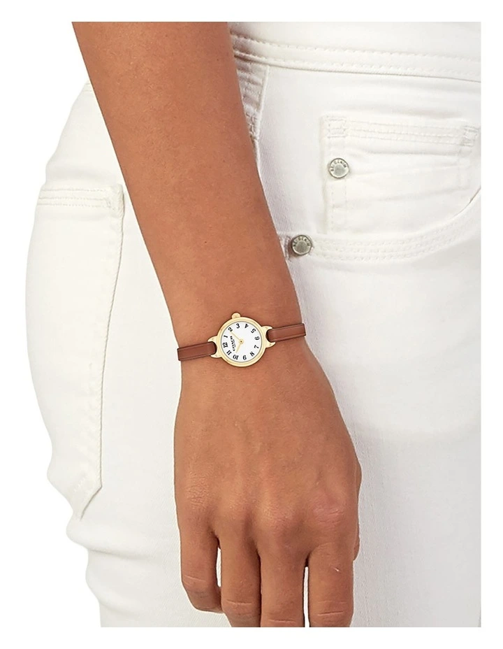 Iris Saddle Calfskin Dial Watch in White image 4