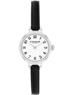 Iris Black Calfskin Dial Watch in White