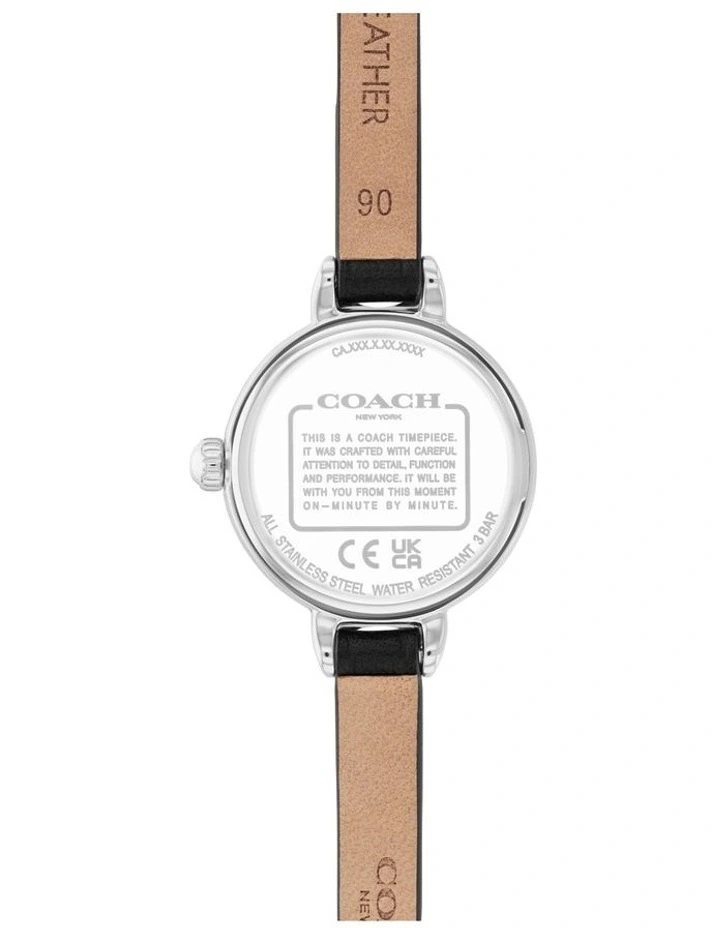 Iris Black Calfskin Dial Watch in White image 3