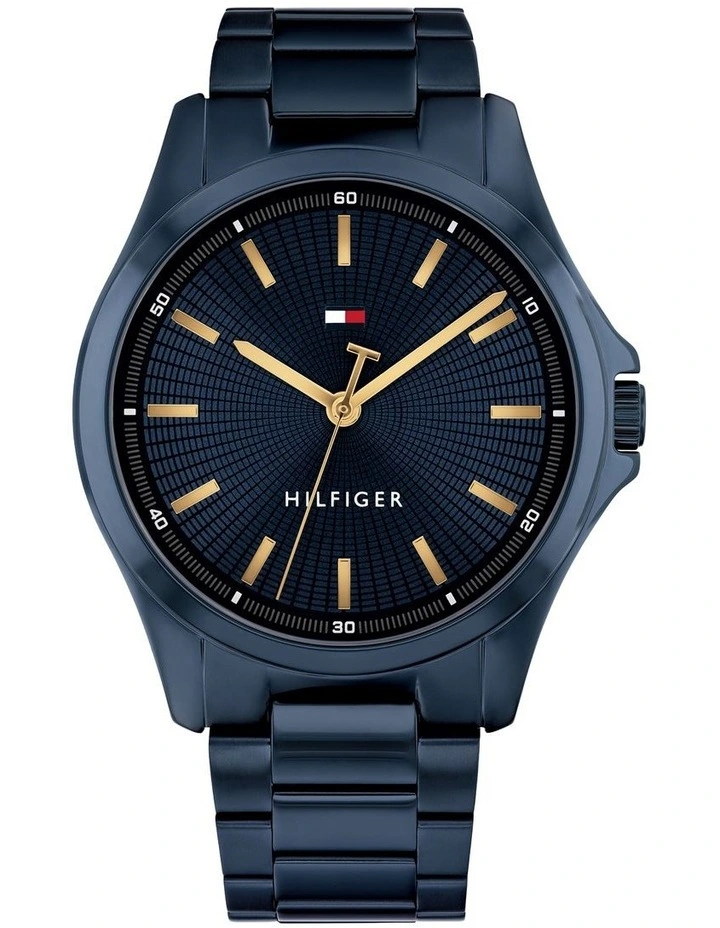 Bruce Ionic Plated Steel Dial Watch in Navy image 1