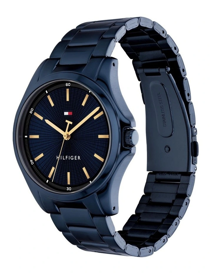Bruce Ionic Plated Steel Dial Watch in Navy image 2