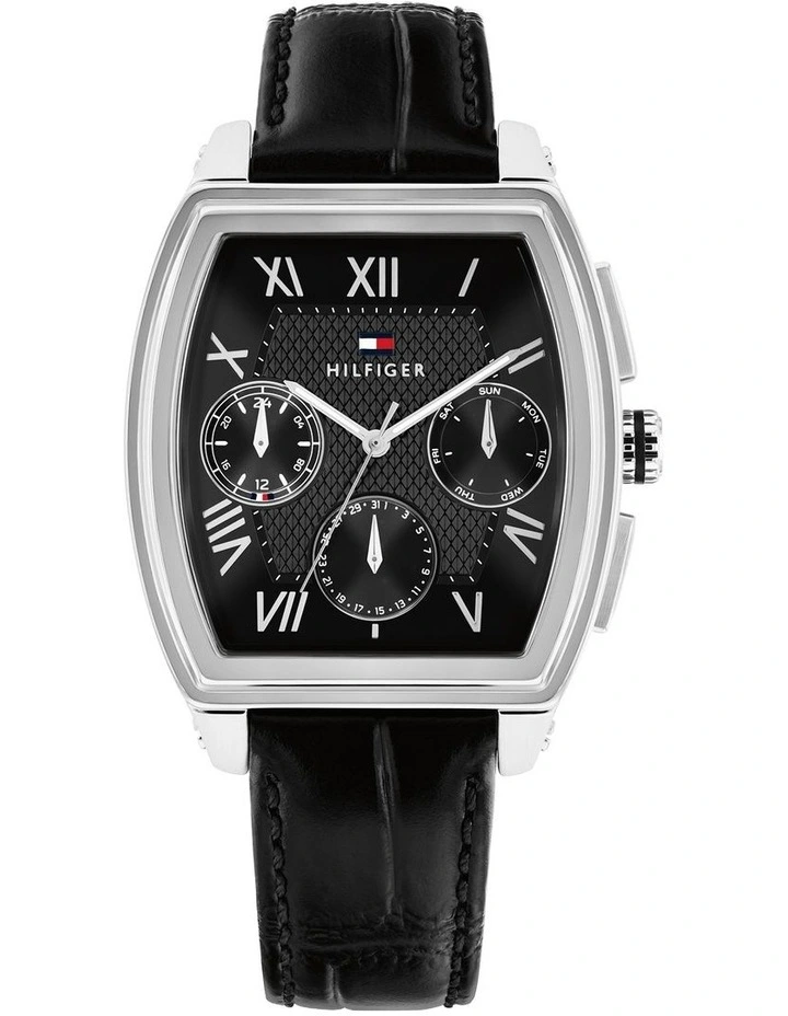 Oxford Leather Dial Watch in Black image 1