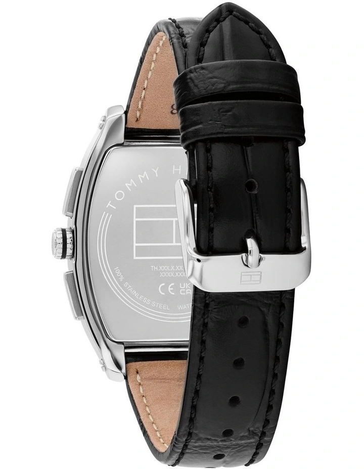 Oxford Leather Dial Watch in Black image 3