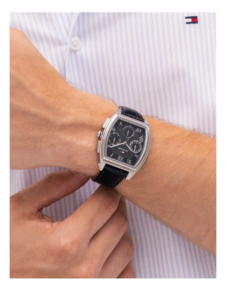 Oxford Leather Dial Watch in Black image 5