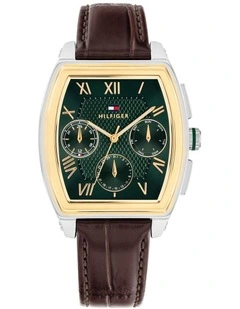 Oxford Leather Dial Watch in Green