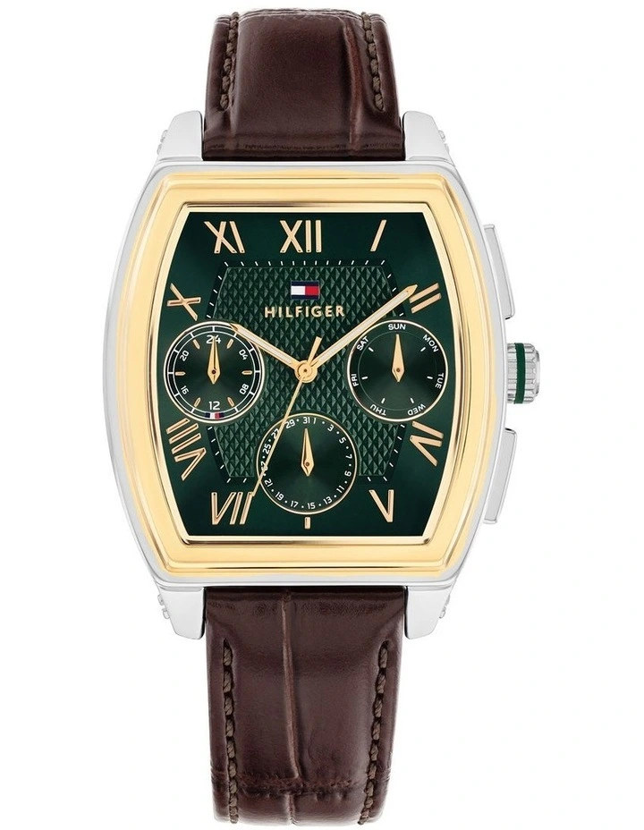 Oxford Leather Dial Watch in Green image 1