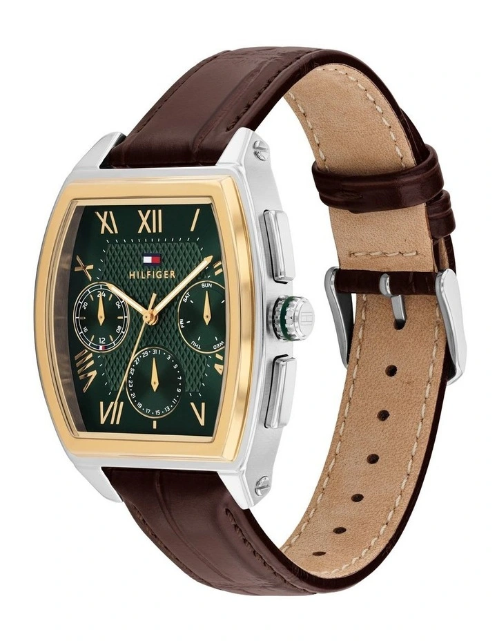 Oxford Leather Dial Watch in Green image 2