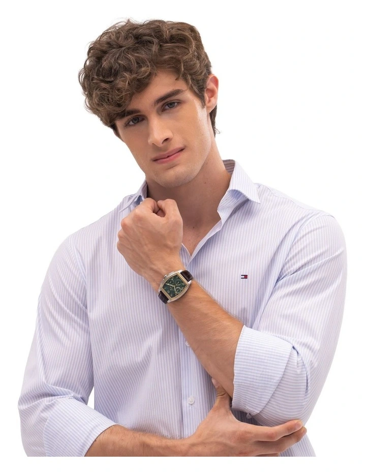 Oxford Leather Dial Watch in Green image 4