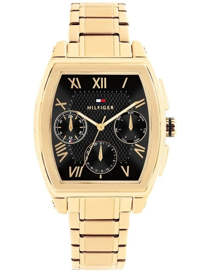 Oxford Ionic Plated Thin Steel Dial Watch in Black image 1